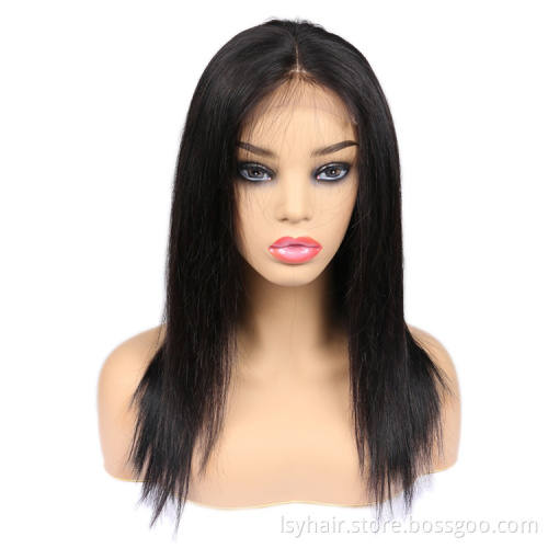 High Quality Good Price 100% Brazilian Human Virgin Hair Natural Color Straight Body Wave Closure Lace Wig